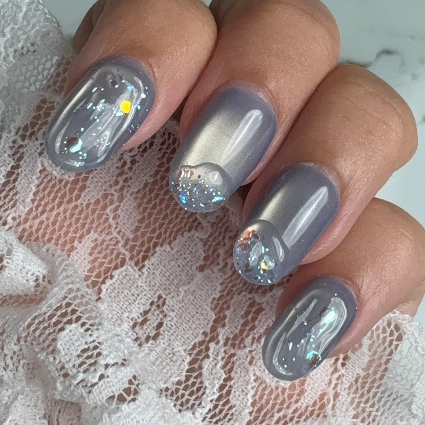 Sheer Blue Bubble